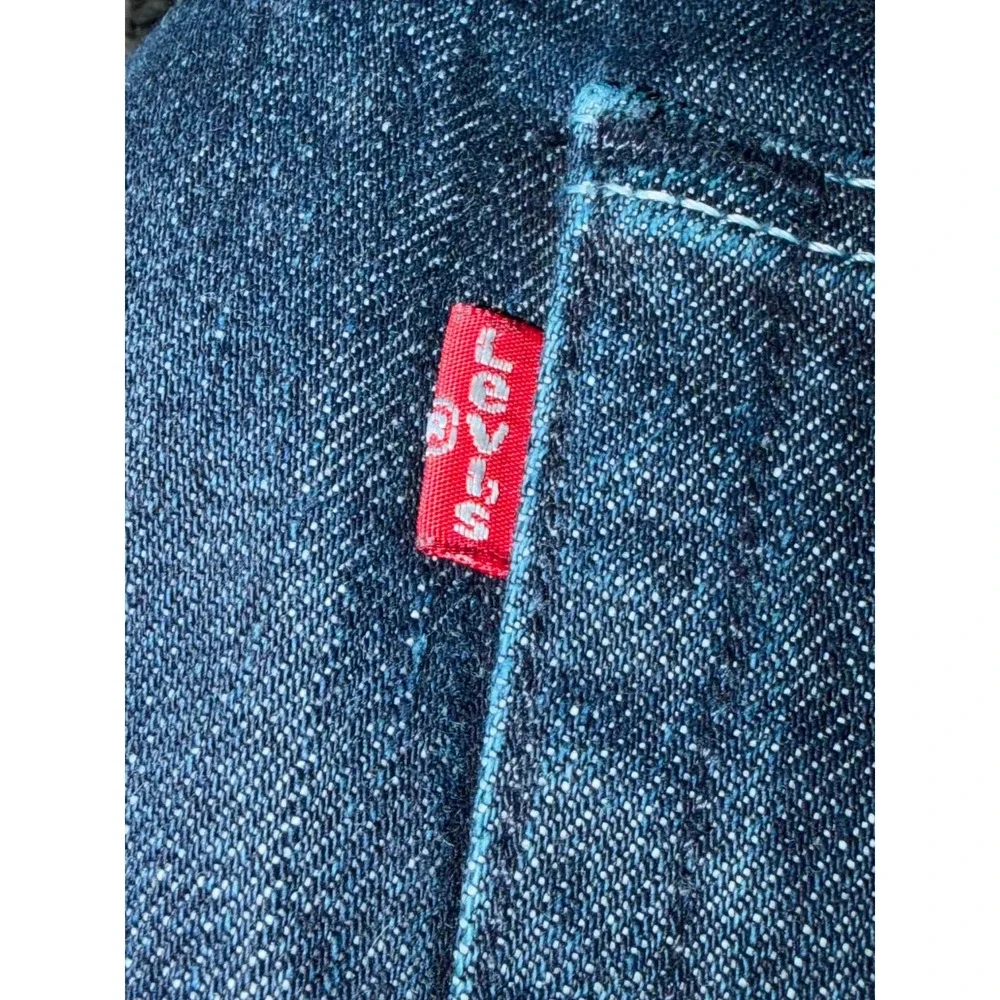 Levis 501 Original Fit Jeans Mens 38x34 Dark Wash Indigo Blue Button Fly Denim